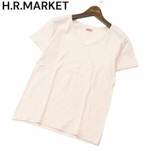 H.R.MARKET ハリウッドランチマーケット H刺繍★ ストレッチ フライス 半袖 Vネック カットソー Tシャツ Sz.2 メンズ 日本製　A4T04666_4#D