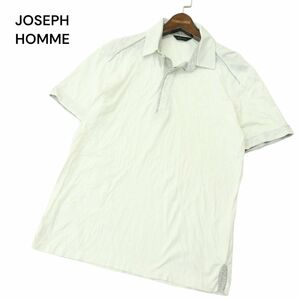 JOSEPH HOMME ジョセフ オム 春夏★ 半袖 コットン ポロシャツ Sz.50　メンズ 白 大きいサイズ　A4T04656_4#A
