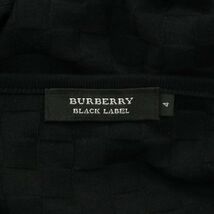 BURBERRY BLACK LABEL バーバリー ブラックレーベル ホース刺繍★ 長袖 市松 リンクス カットソー Tシャツ Sz.4　メンズ 黒　A4T04754_4#F_画像6