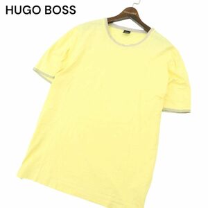 HUGO BOSS ヒューゴボス 春夏 半袖 ライン★ カットソー Tシャツ Sz.XXXL　メンズ 大きいサイズ 特大　A4T04755_4#D