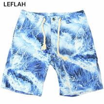 LEFLAH レフラー 春夏 スプラッシュ 波 総柄★ イージー ショート パンツ Sz.M　メンズ　A4B02203_4#P_画像1