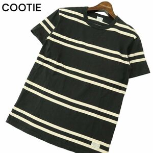 COOTIE クーティー 春夏 ボーダー★ 半袖 カットソー Tシャツ Sz.M　メンズ 黒 日本製　A4T04733_4#A