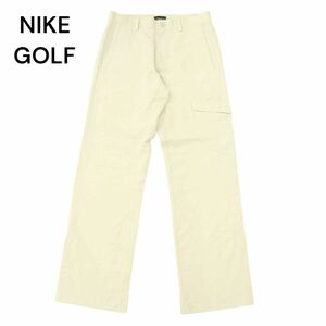 NIKE GOLF ナイキ ゴルフ 春夏 ロゴ刺繍★ ストレッチ カーゴ スラックス パンツ Sz.30　メンズ アイボリー　A4B02277_5#P