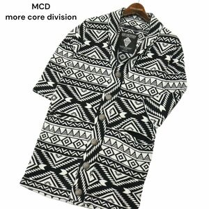 MCD more core division エムシーディー ネイティブ チマヨ総柄 コンチョ釦 7分袖 ロング ニット カーディガン Sz.S　メンズ　A4T05003_5#M