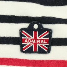 Admiral × Men's Bigi アドミラル メンズビギ ユニオンジャック★ ロゴ ボーダー 7分袖 カットソー Tシャツ Sz.3　メンズ　A4T04976_5#D_画像3