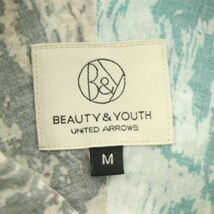 BEAUTY&YOUTH ユナイテッドアローズ 【ヤシの木 リゾート柄】 レクセル100％ 長袖 ボタンダウン ワーク シャツ Sz.M　メンズ　A4T04975_5#A_画像5