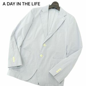 A DAY IN THE LIFE ユナイテッドアローズ 通年 ストライプ★ テーラード ジャケット ブレザー Sz.S　メンズ 紺 × 白　A4T04965_5#O