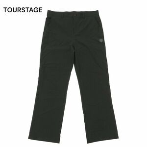 TOURSTAGE ツアーステージ 春夏 ストライプ★ ストレッチ スラックス パンツ Sz.ウエスト88cm　メンズ 黒 ゴルフ　A4B02337_5#P