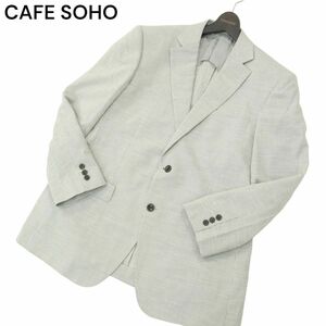 CAFE SOHO カフェソーホー 春夏 背抜き 【麻 リネン混】 ストライプ 2B テーラード ジャケット Sz.AB6　メンズ グレー　A4T05261_5#M