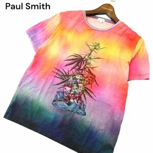 Paul Smith ポールスミス 春夏 メインライン★ 半袖 プリント カットソー Tシャツ Sz.L　メンズ 日本製　A4T05557_5#A