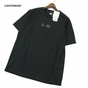 【新品 未使用】 CANTERBURY R+ カンタベリー 吸汗速乾★ ワークアウト 半袖 カットソー Tシャツ Sz.L　メンズ 黒 ラグビー　A4T05732_5#D