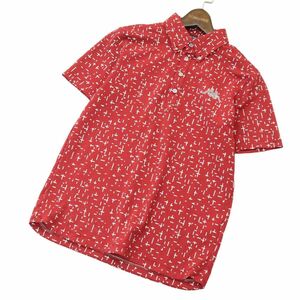Kappa GOLF Kappa Golf весна лето Logo стразы * короткий рукав общий рисунок кнопка down рубашка-поло Sz.M мужской сделано в Японии A4T05917_5#A