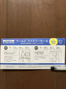 ワールドファミリーセール 株主様ご招待券 東京 神戸 2024年9月