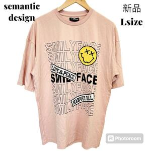 新品semantic design SMILY FACE Tシャツ　メンズL