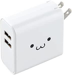 エレコム 充電器 USB コンセント 合計24W 2ポート USB-A 折りたたみ式プラグ 2台同時充電 おまかせ充電対応 【 i