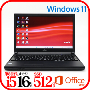 ★A579A②★第8世代i5-8365U★新品SSD512GB★メモリ16GB★バッテリ良★Win11★Office★Bluetooth★