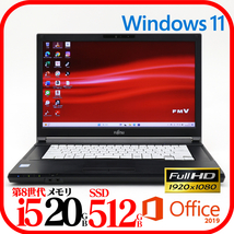 ★A579B④★第8世代i5-8365U★新品SSD512GB★メモリ20GB★フルHD★Webカメラ★バッテリ良★Win11★Office★Bluetooth★_画像1