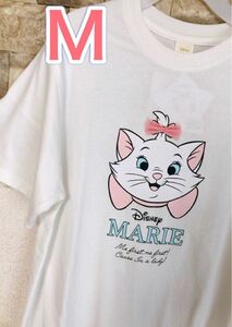 ディズニー　おしゃれキャット　マリー　マリーちゃん　ねこ　レディース　半袖　tシャツ 洋服　ホワイト