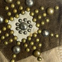 【希少】RRL STUDS LEATHER CORDUROY SHIRT レザー_画像4