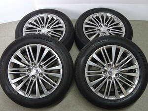 良好 トヨタ純正 クラウン 17インチ 7J +40 5H 114.3 DUNLOP VEURO VE304 215 55 R17 94V 2020年製 ダンロップ