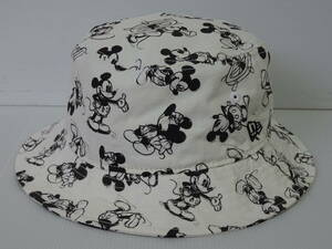 中古 NEW ERA ニューエラ ディズニー ハットバケット L-XL ホワイト ミッキーマウス Disney 帽子 メール便可