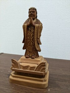 引き上げ品 鬼子母神像 木彫り 仏像 仏具 置物 仏教美術 彫刻 木製 管理番:13