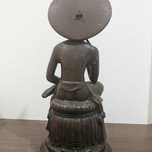 引き上げ品 弥勒菩薩像 仏像 金属 仏教美術 骨董 古美術 詳細不明 管理番:20の画像2