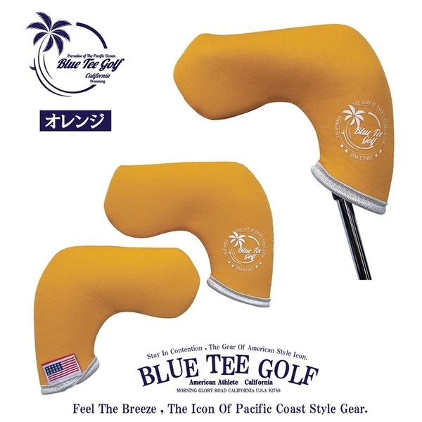 ※6送料無料【オレンジ：カリフォルニアサーフ】ブルーティーゴルフ【ネオプレーン　ブレード型】PHCB-001 パターカバー BLUE TEE GOLF