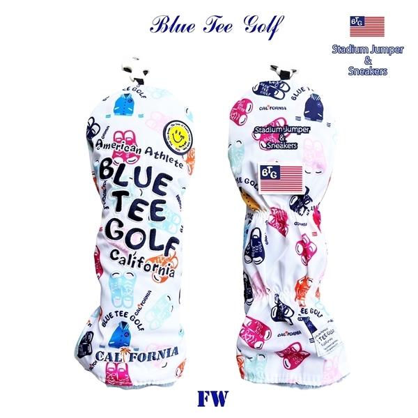 ■【FW-ホワイト】ブルーティーゴルフ【スタジアムジャンバー&スニーカー】フェアウェイ用ヘッドカバー BLUE TEE GOLF DHC-008 送料無料