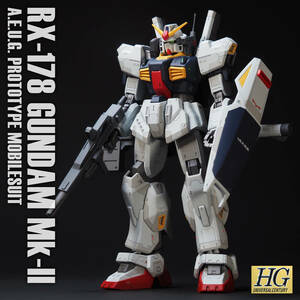 Art hand Auction HG Gundam MK-II 1/144 HGUC Z Gundam Zeta Gundam منتج نهائي مطلي تم تجديده Gunpla Gundam Gundam Mk2, شخصية, جاندام, البدلة المتنقلة Z جاندام