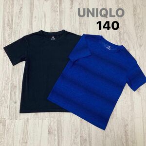 UNIQLO ユニクロ 半袖Tシャツ 半袖 Tシャツ ブラック ブルー キッズ 140サイズ