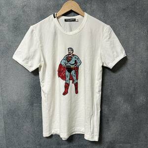 DOLCE&GABBANA ドルチェ＆ガッバーナ DC スーパーマン スパンコール Tシャツ サイズ48 (RF-246)