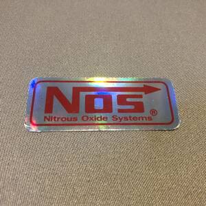新品・即決・送料￥６３円～・’NOS(Nitrous Oxide System)'のメタリックステッカー・赤