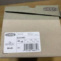 即決・KEENのサンダル・BELIZE・US9.5/27.5cm・黒×グレー・箱あり_画像2