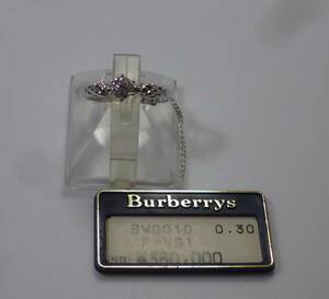 ★本物保証★定価380,000円★店頭展示品・新品★BURBERRY バーバリー ダイヤ 0.30ct F/VS1/GOOD 11号 リング Pt 900指輪 【鑑定書付】