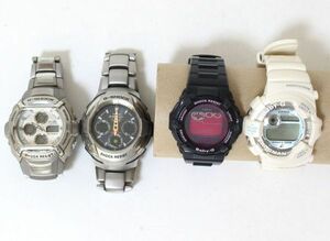 ○ CASIO 腕時計 G-SHOCK BGR-3003 GW-1800DJ G-501D BGW-100 4本セット 【ジャンク】 ○MOF08779　Baby-G フロッグマン