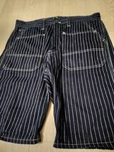 SUGAR CANE/シュガーケン/FICTION ROMANCE/9oz. WABASH STRIPE 8POCKETS ZIP FLY SHORTS/ウォバッシュ染めショーツ/SIZE 34×11 1/2_画像2