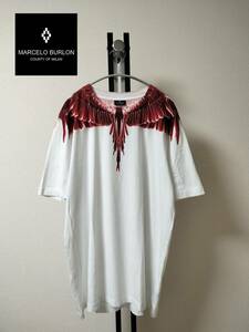 MARCELO BURLON/マルセロバーロン/マルセロブロン/Double Wings Print Cotton T-Shirt/ウィングプリントTシャツ/SIZE XL/ビッグシルエット
