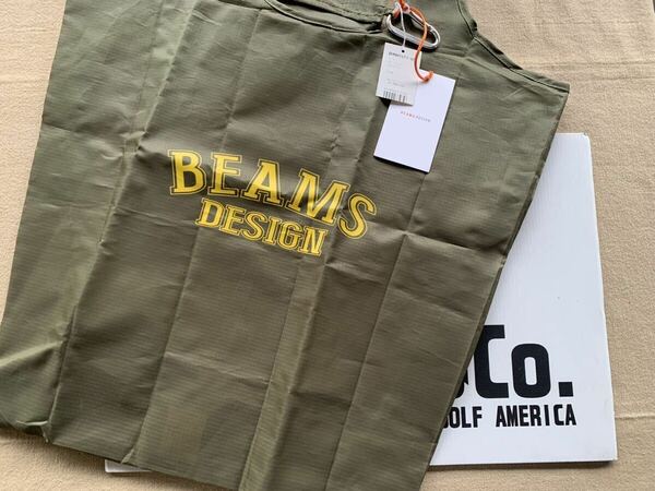 ★送料無料です！新品未使用タグ付き！BEAMS design ショッピングバッグ　リップストップ生地 カーキ ビームス 収納ポケ