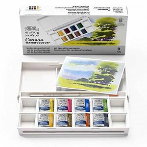 Winsor & Newton (ウィンザー＆ニュートン) 固形 水彩絵の具 コットマン ハーフパン ウォーターカラー