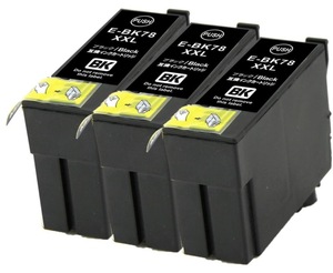 特価！！ EPSON エプソン IC4CL78 対応 ICBK78XL 単品3個セット ブラック 互換 インクカートリッジク ICチップ付き/