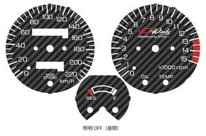 CB400SF NC31 カーボン調デカール (No.31F) 透過メーターパネル、透過燃料計パネル3点セット