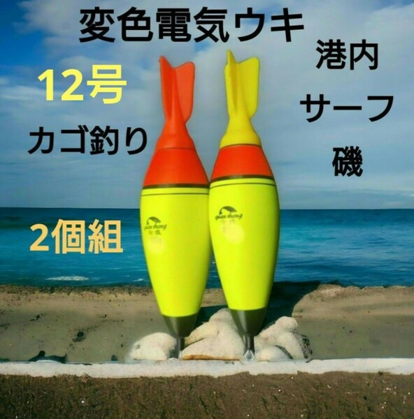 電池の差換えで色が変わる変色電気ウキ　カゴサビキ　カゴ釣り　サビキ釣り　サーフ磯釣り