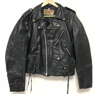 USA made Schott Schott 115 double rider's jacket 38 America made men's black black leather jacket lai DIN g jacket Biker lock 