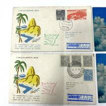 12218★1954年 日本航空南米線開設第1便記念 外国切手 日本切手 ポストカード 希少 レア 初日カバー 郵便 PAR AVION JAPAN AIR LINES 2枚_画像2