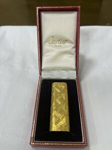 12694◆1円スタート ガスライター Cartier カルティエ ローラー オーバル 楕円形 ゴールド 着火未確認 喫煙グッズ ケース付き 火花確認済み