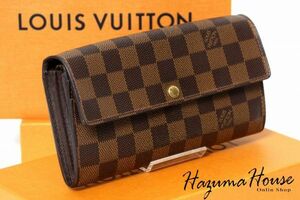 [ good beautiful goods ]LOUIS VUITTON Louis Vuitton Damier long wallet porutofoiyu* Inter National Brown men's lady's m191