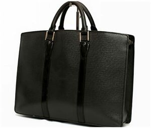 1 jpy [ beautiful goods ]LOUIS VUITTON Louis Vuitton Taiga ro The n briefcase business bag leather original leather black black men's m229