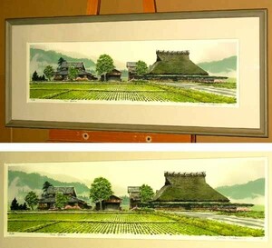 * genuine work guarantee * Brian * Williams (BRIAN WILLIAMS)[new green] lithograph rare limitation 80 part autograph autograph / rice field . rice field . scenery /.. roof / rice field ..