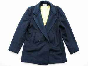 ◆ 70's USA製 JILL JR ウールジャケット ピーコート レディース 紺/ビンテージ オールド アメリカ古着 レトロ テーラード ブレザー